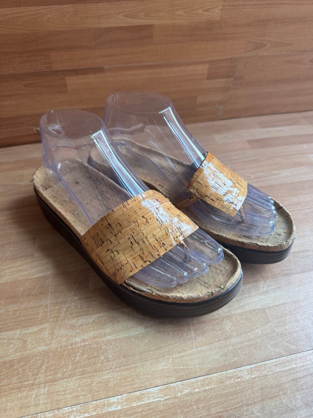 Donald Pliner Fifi Cork Wedge Thong Sandal Slide Platform size 7.5